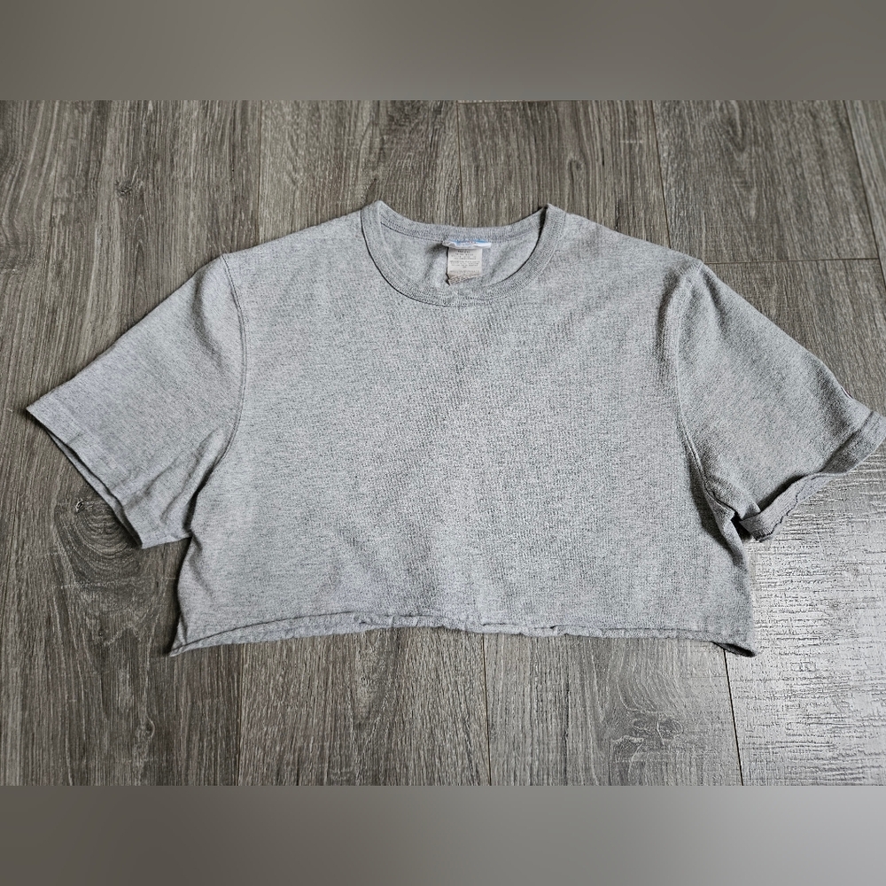 Champion Gray Tee Shirt Cropped Top Small